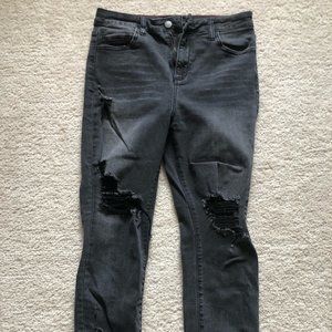 Akira Black Ripped High-waisted Jeans